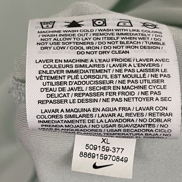 Tiger Woods Nike Polo Performance Golf Shirt Mens XL Light Green Dri Fit Snap Up - Picture 9 of 10